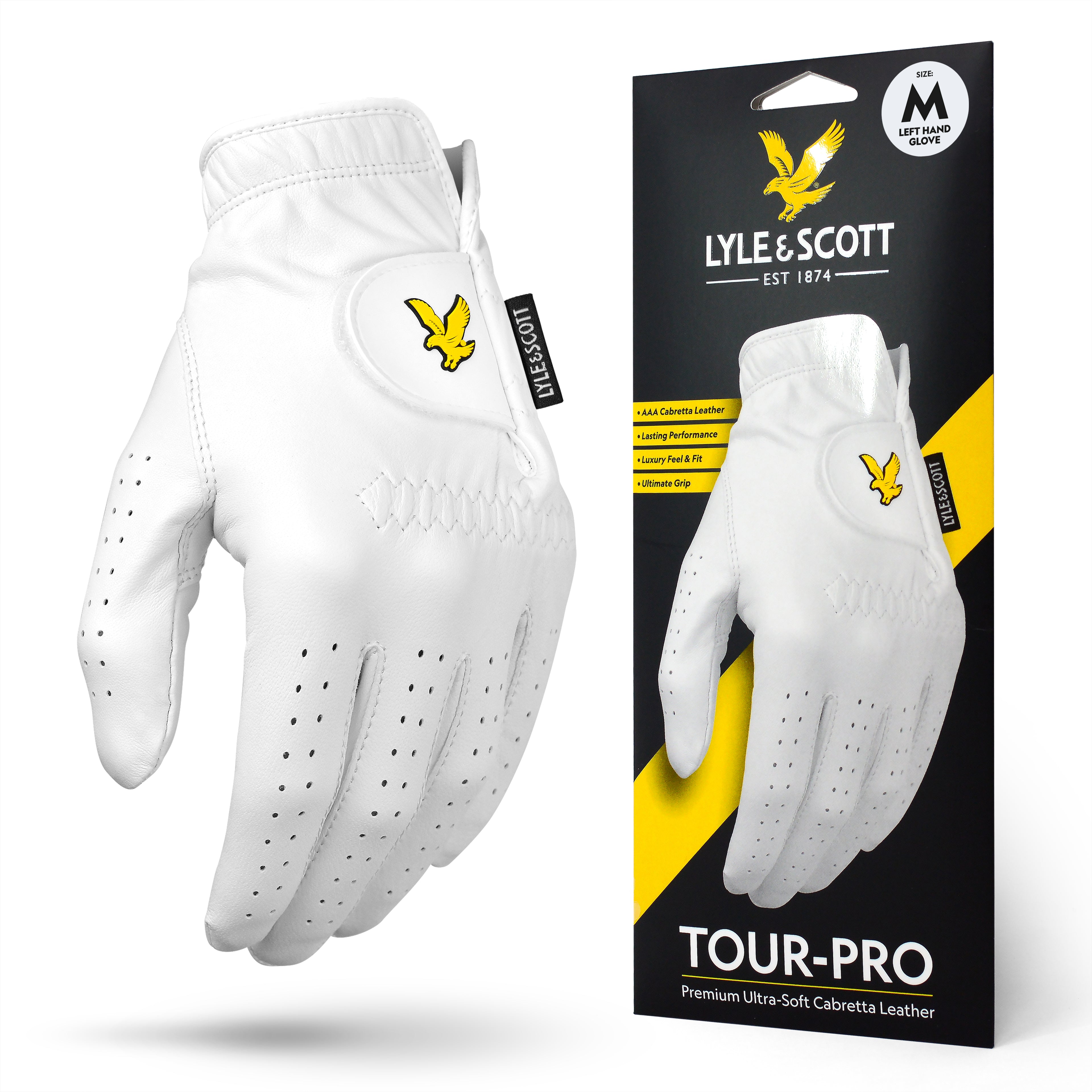 LYLE & SCOTT CABRETTA LEATHER GLOVE S - LEFT GLOVE(RIGHT HANDED PLAYER)