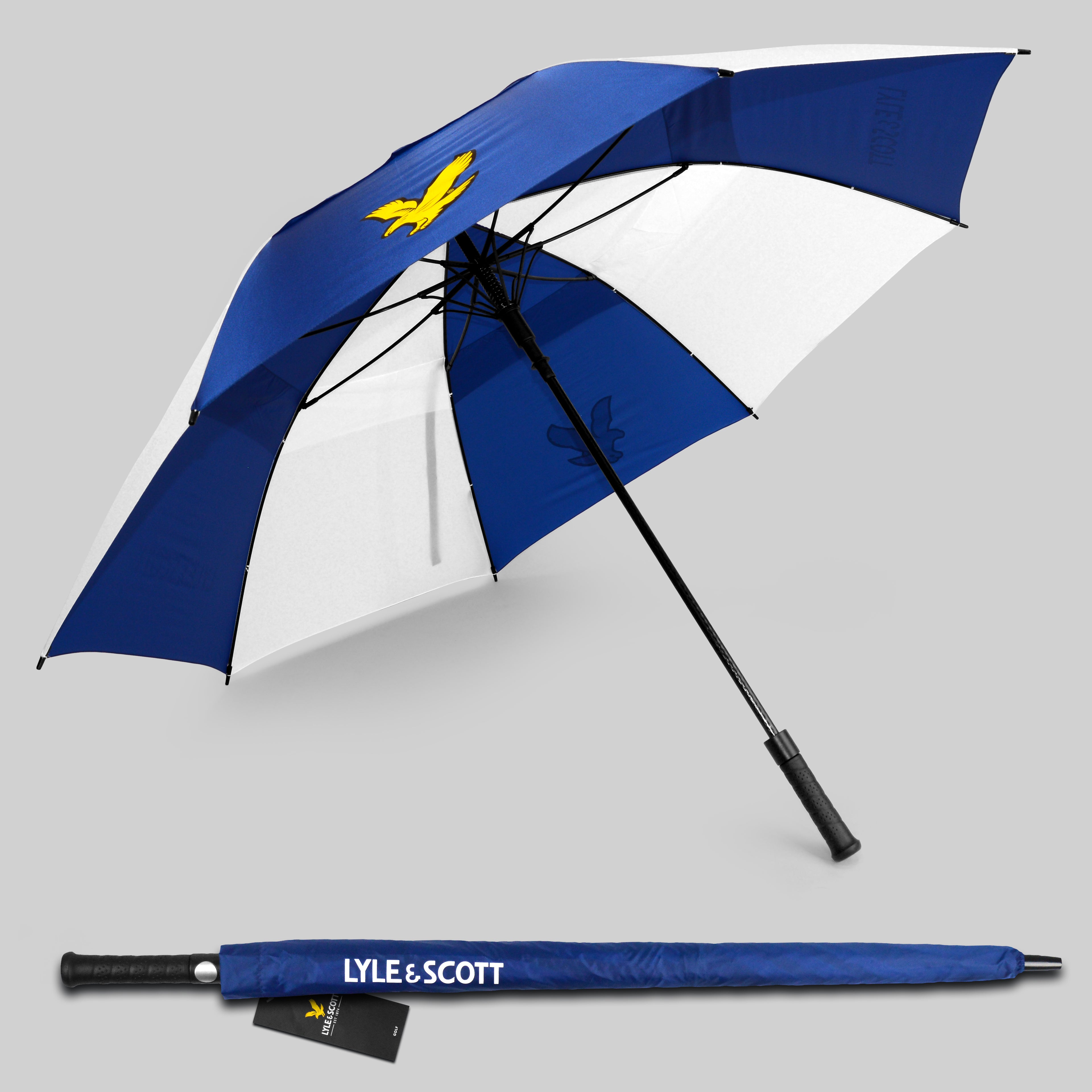 LYLE & SCOTT WIND PROOF UMBRELLA WHITE/BLUE