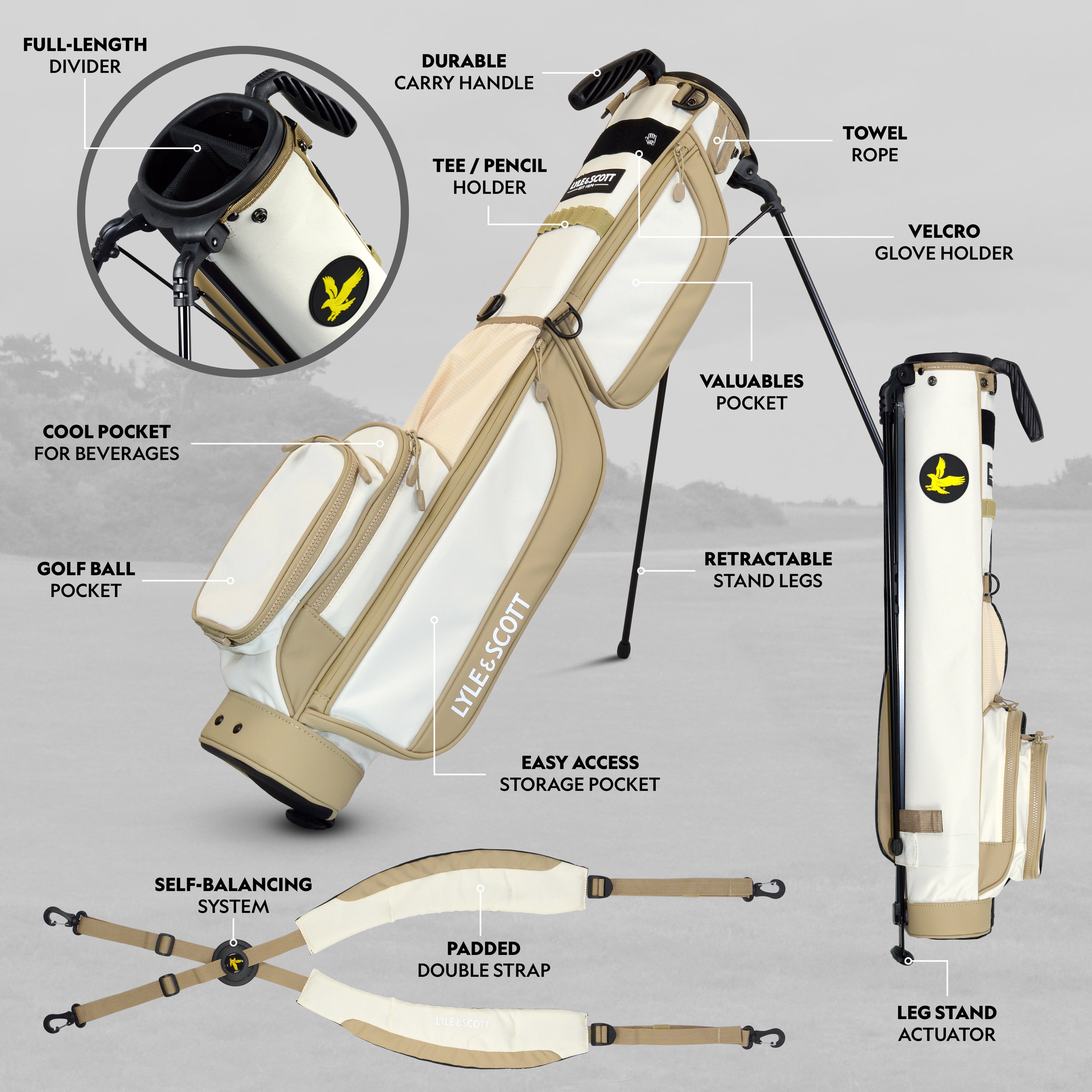 LYLE & SCOTT 5.3'' GOLF BAG - BUTTERSCOTCH
