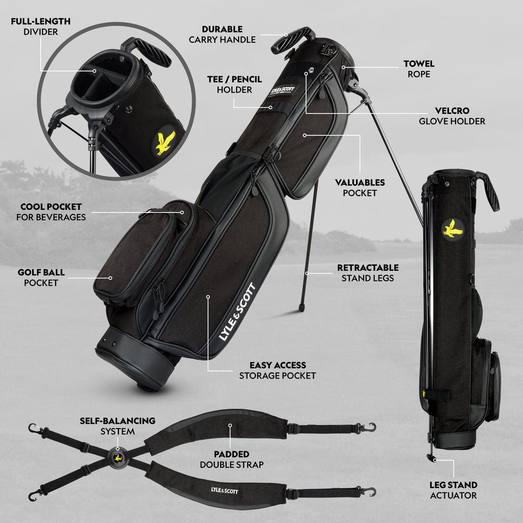 LYLE & SCOTT 5.3'' GOLF BAG - ONYX BLACK