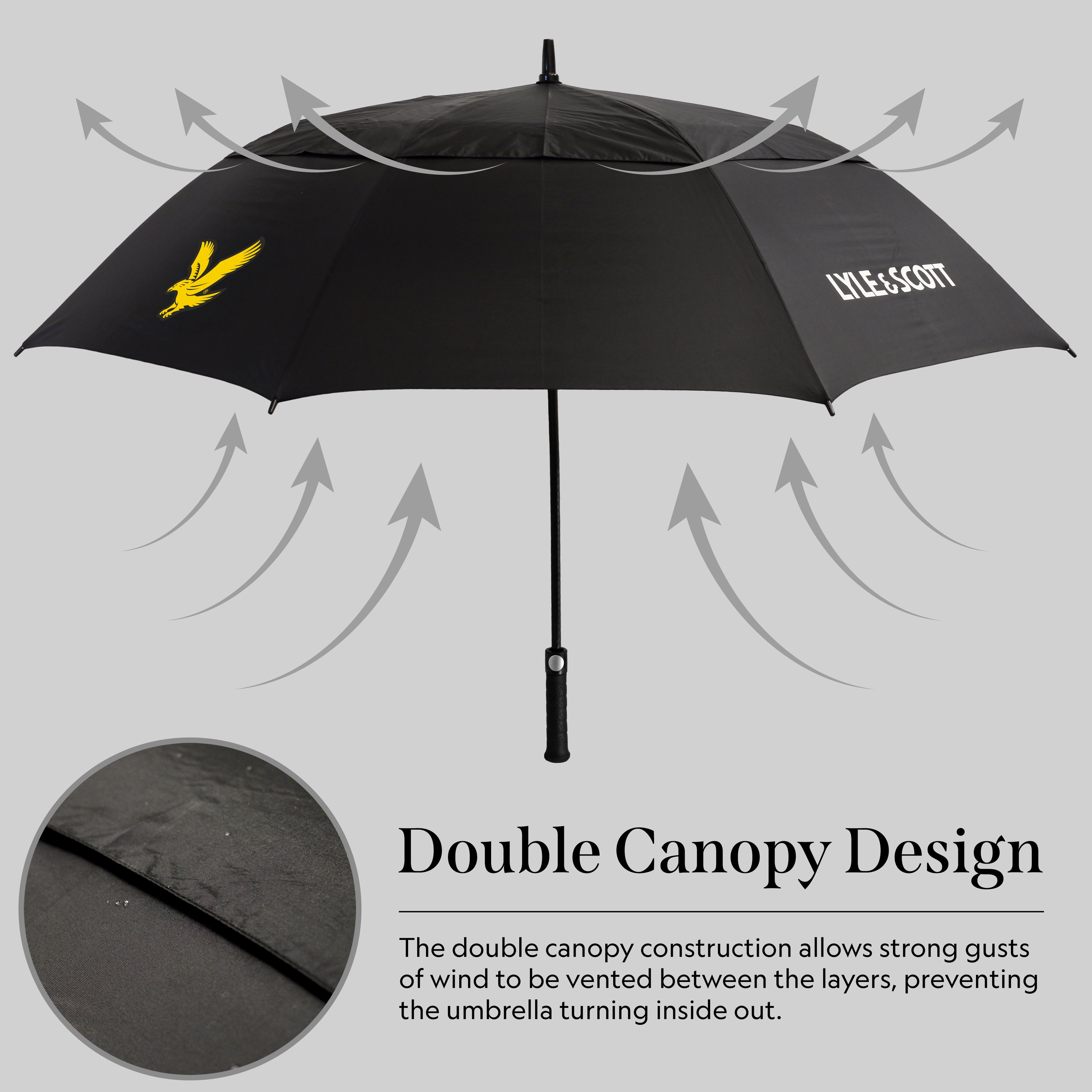 LYLE & SCOTT WIND PROOF UMBRELLA BLACK