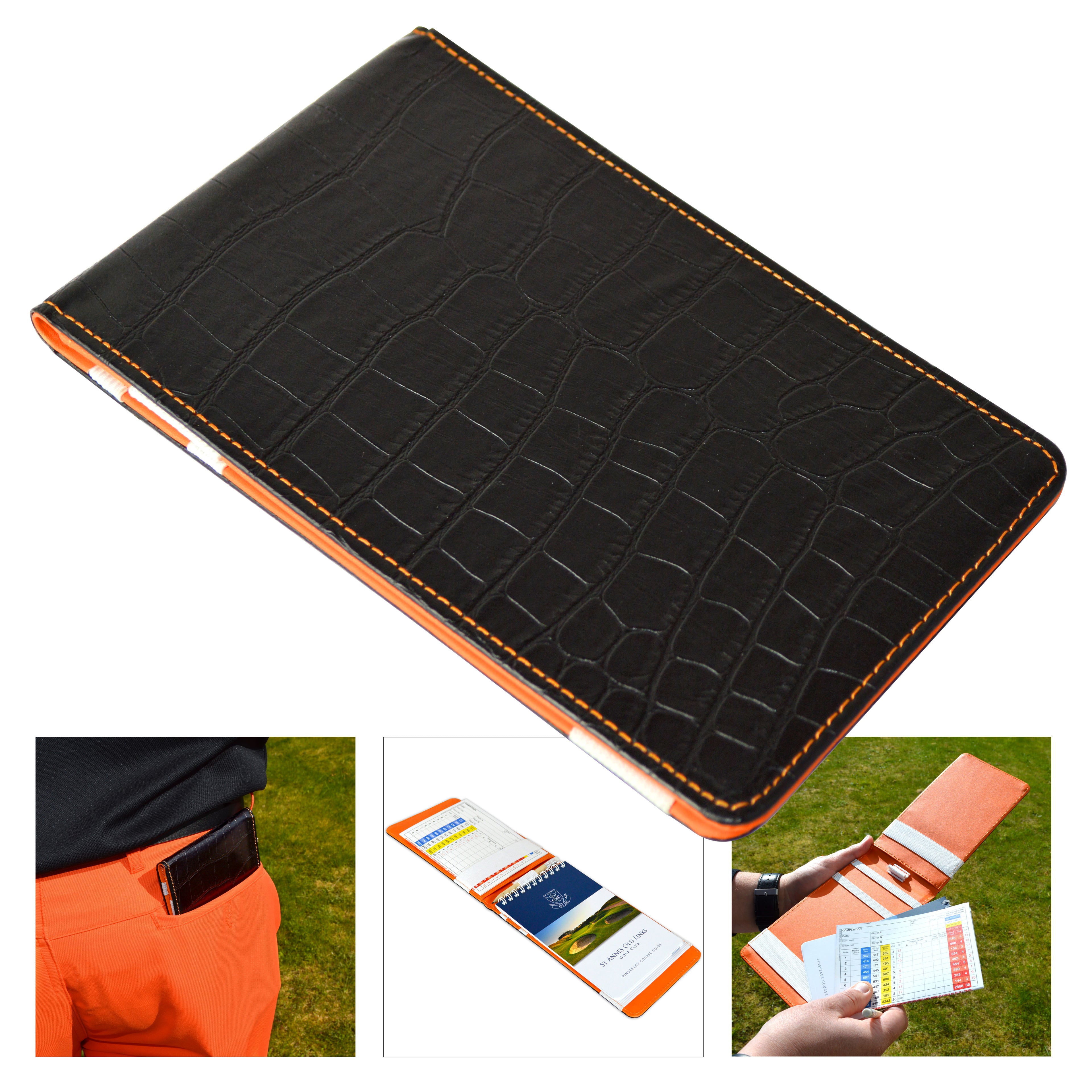 Black/Orange CROC Score Card Holder