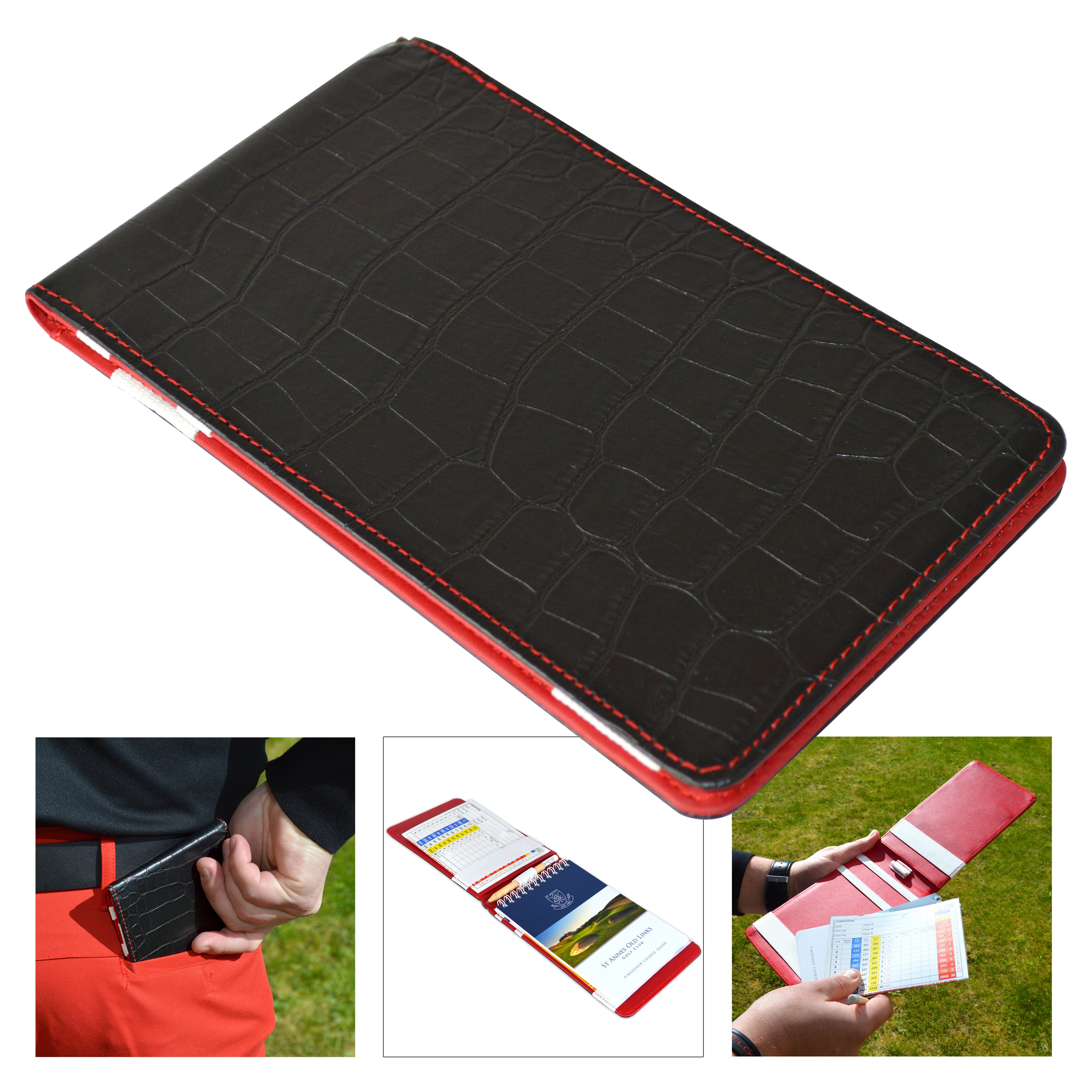 Black/Red CROC Score Card Holder