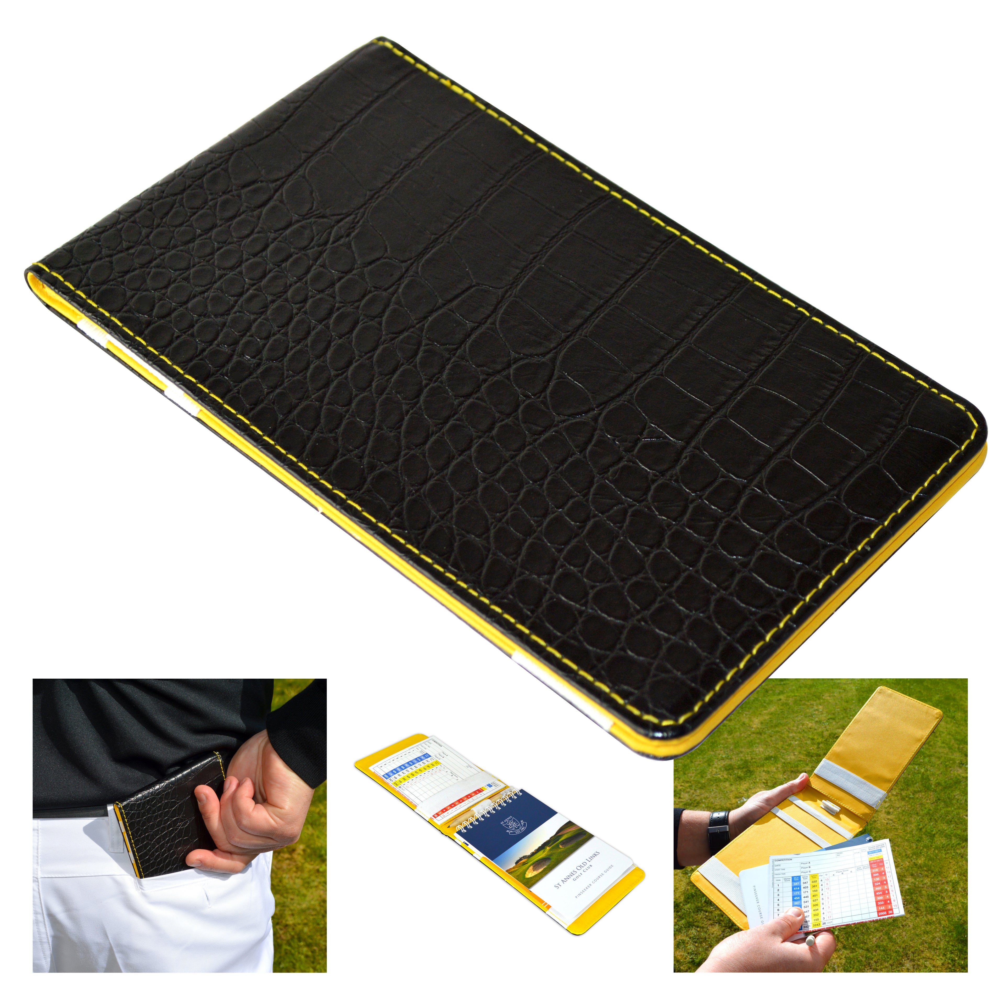 Black/Yellow CROC Score Card Holder