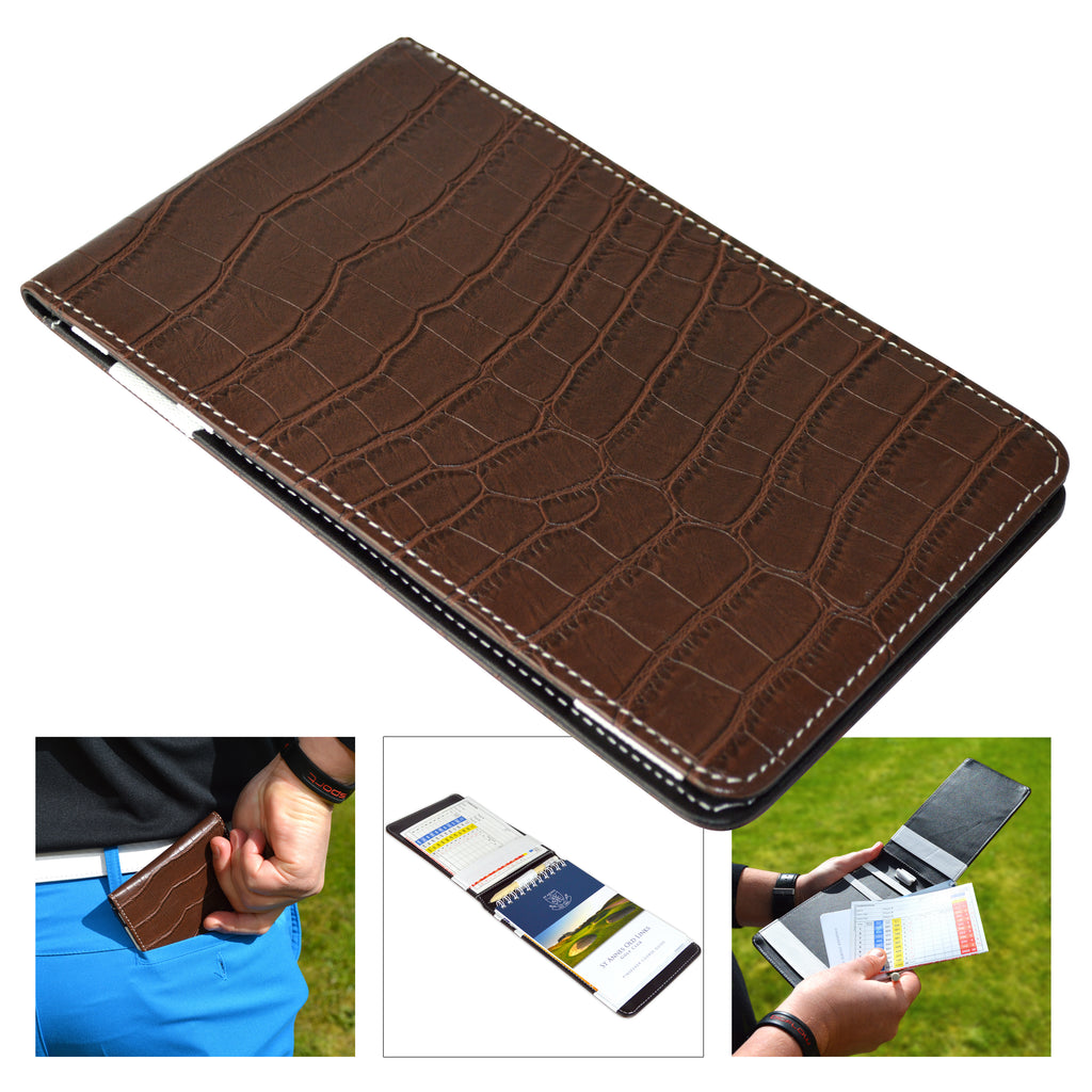 Brown/Black CROC Score Card Holder